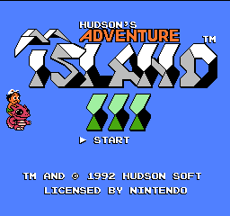 Hudson's Adventure Island III (USA) Title Screen